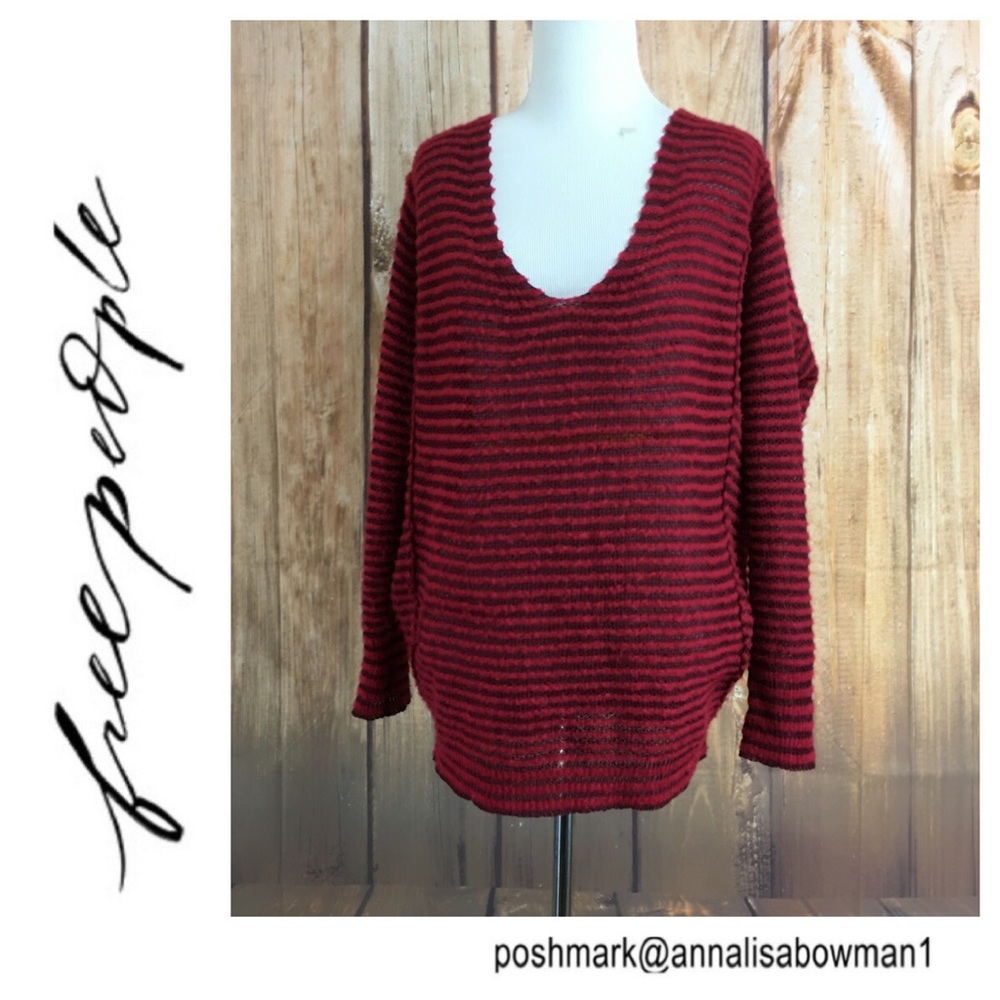 ☮️Free People wool blend v/neck pullover size S